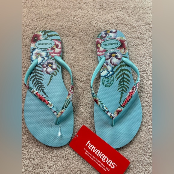 NWT The Havaianas Slim Sensation Flip Flops in Ice Blue - Picture 6 of 6